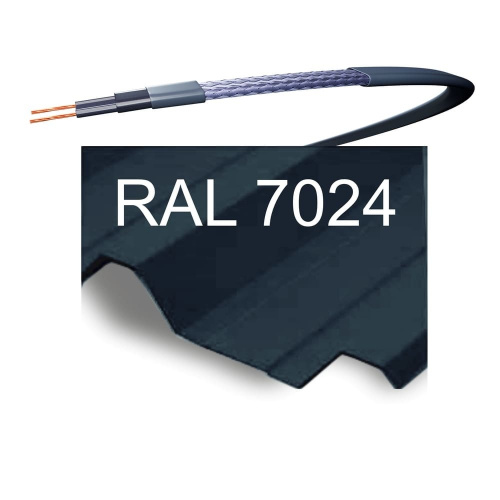 Саморегулирующийся греющий кабель SRL 40-2CR 40Вт с UF-защитой для обогрева кровли и труб (серый)